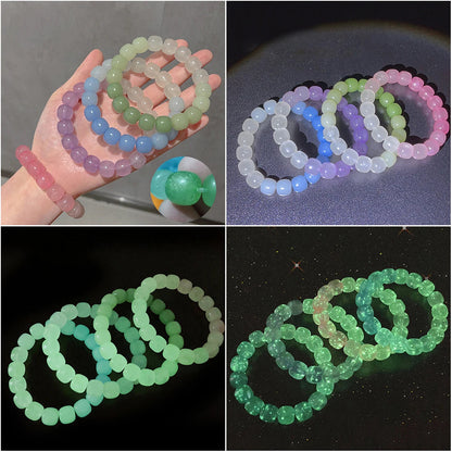 Luminous Bracelets For Women Men Fluorescent Natural Stone Bracelet Night Light Glowing Beads Bangle Fashion Jewelry Couple Gift Good Vibrations