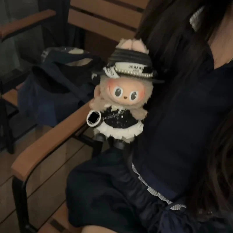 For Labubu Clothes,  Classic Black and White Sequined Fashion Elegant Dress for V1/V3 Dolls Outfit Accessories Girl Gift Good Vibrations