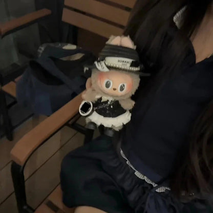 For Labubu Clothes,  Classic Black and White Sequined Fashion Elegant Dress for V1/V3 Dolls Outfit Accessories Girl Gift Good Vibrations