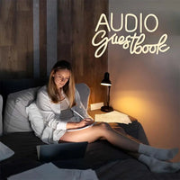 Audio Guestbook Neon Sign, Wedding Message Led Neon Wall Decor, Bedroom, Bar Party, Wedding Scene Luminous Sign Wall Lamp. Good Vibrations