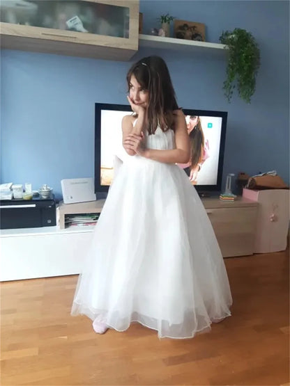 Flower Girl Dress Lace Chiffon Long Dresses Flower Girl Wedding Dress Summer Boho Birthday Party Wedding Dress For 2-14 Years