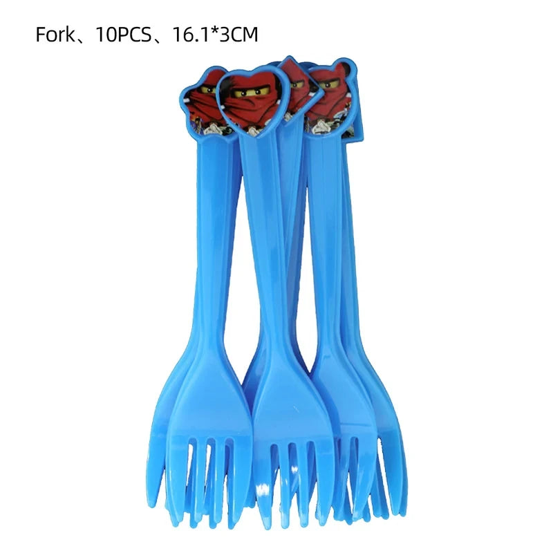 Ninja Them Birthday Party Decorations Kids Disposable Tableware Popcorn Paper Plates Balloons Cup For Boys Baby Shower Supplies Good Vibrations