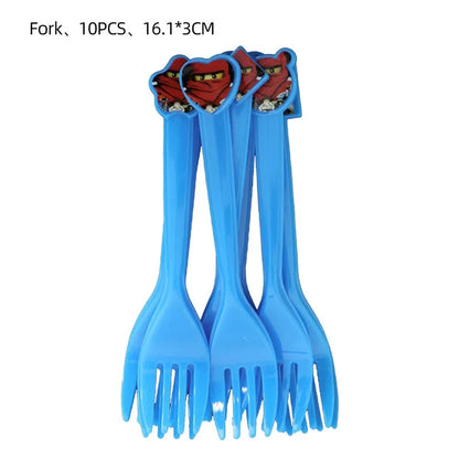 Ninja Them Birthday Party Decorations Kids Disposable Tableware Popcorn Paper Plates Balloons Cup For Boys Baby Shower Supplies Good Vibrations
