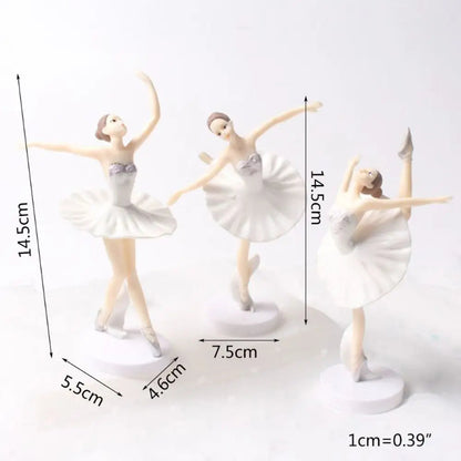 3Pcs Baby Shower Birthday Supplies Cake Decor Party Baking Girl Doll Cake Topper Cupcake Topper Ballet Girls Good Vibrations