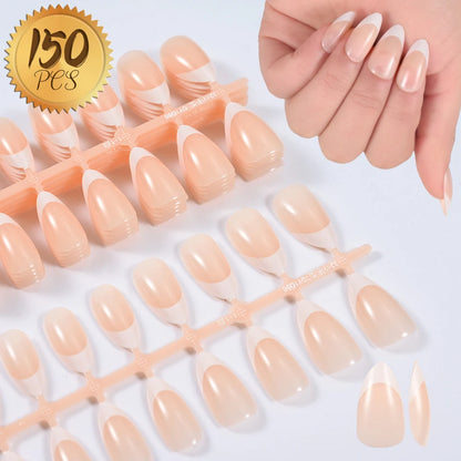 100Pcs Light Pink Press on Nails Short Medium Square Wearable Fake Nails Tips 10 sizes Full Cover False Nails Finger Decoration Good Vibrations
