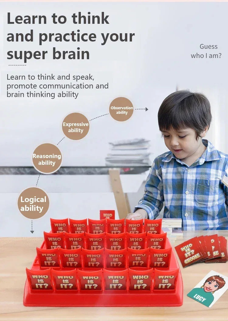 Guess Who I Am Board Game Toy Parent-child Friend Interaction Game Children's Logical Reasoning Puzzle Toys for Boy Girl Gifts Good Vibrations