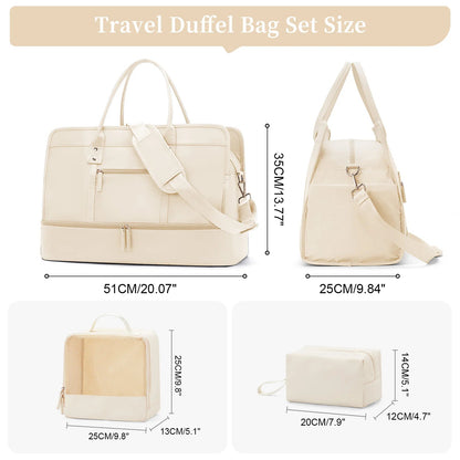 Luggage Travel Bags with a Clothes Bag and Toiletry Bag Large Capacity Daily Commuter Shoulder Bag Woman Tote Bags Handbag Woman Good Vibrations