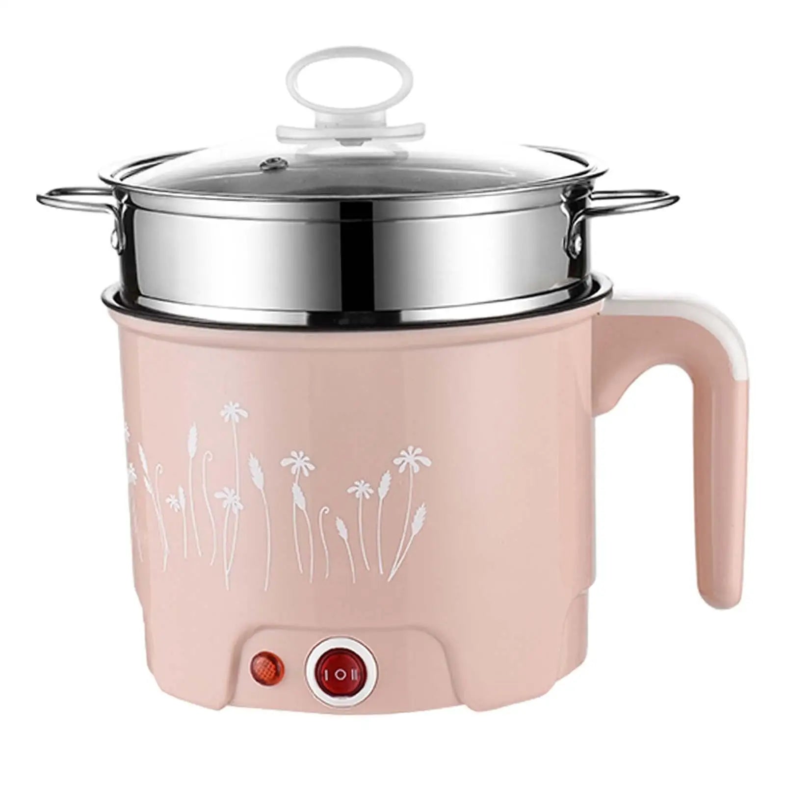 Electric Pots Household Portable Multipurpose Mini Ramen Cooker Noodles Cooker Mini Pot for Shabu Shabu Dumpling Fry Ramen Eggs Good Vibrations