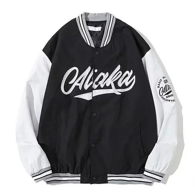 Street Popular Letter Flocking Embroidered Jacket And Coat Men 2023 New Y2K Harajuku Hip Hop Spliced Motorcycle Baseball Uniform Good Vibrations