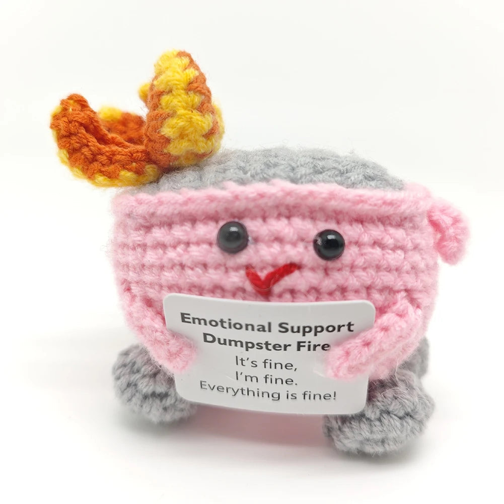 1pc Emotional Support Gifts, Handmade Creative Plush Desktop Decoration Ornaments, Interesting Mini Cute Home Furnishings Decoration, Gifts Suitable for Holiday and Birthday to Encourage Friends, Home Decorations Good Vibrations