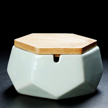 European-style Ceramic Ashtray with Cover Creative Personality Fashion Office Anti-flying Ashtray Living Room Home Decoration Good Vibrations Adult Super Store