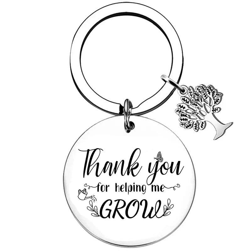 New Teacher Appreciation Gift Keychain Pendant  Graduation Key Chains Keyrings Gift Teachers Plant Seeds That Grow Forever Good Vibrations