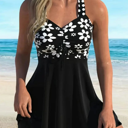 New 2025 Tankini Swimsuit Set Slim Fit Separate Skirt Style Women's Swimwear Four Corner Pants Cross Border Ladies Bikini Good Vibrations