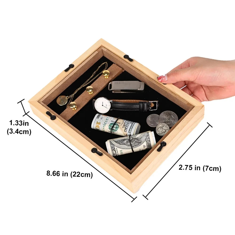 Hidden Wooden Photo Frame Sight Secret Storage Compartment Diversion Stash Safe Container Home Hide Money Cash Ring Necklace Key Good Vibrations Adult Super Store