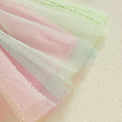 Toddler Birthday Clothes Baby Girl Tutu Skirt Outfit Letter Print Sweathsirt Rainbow Tulle Skirt Fall Winter Sets Good Vibrations