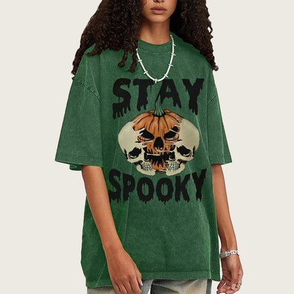Neutral Style Retro Outfit T-Shirt Pure Cotton High Quality Pumpkin Letter Graphic Printing Fashion Trend Loose Short Sleeves Good Vibrations
