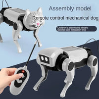 Rc Robot Children's Remote Control Mechanical Dog Toy Science Teaching Diy Assembling Model Electric Set Toys for Boys Kids Gift Good Vibrations