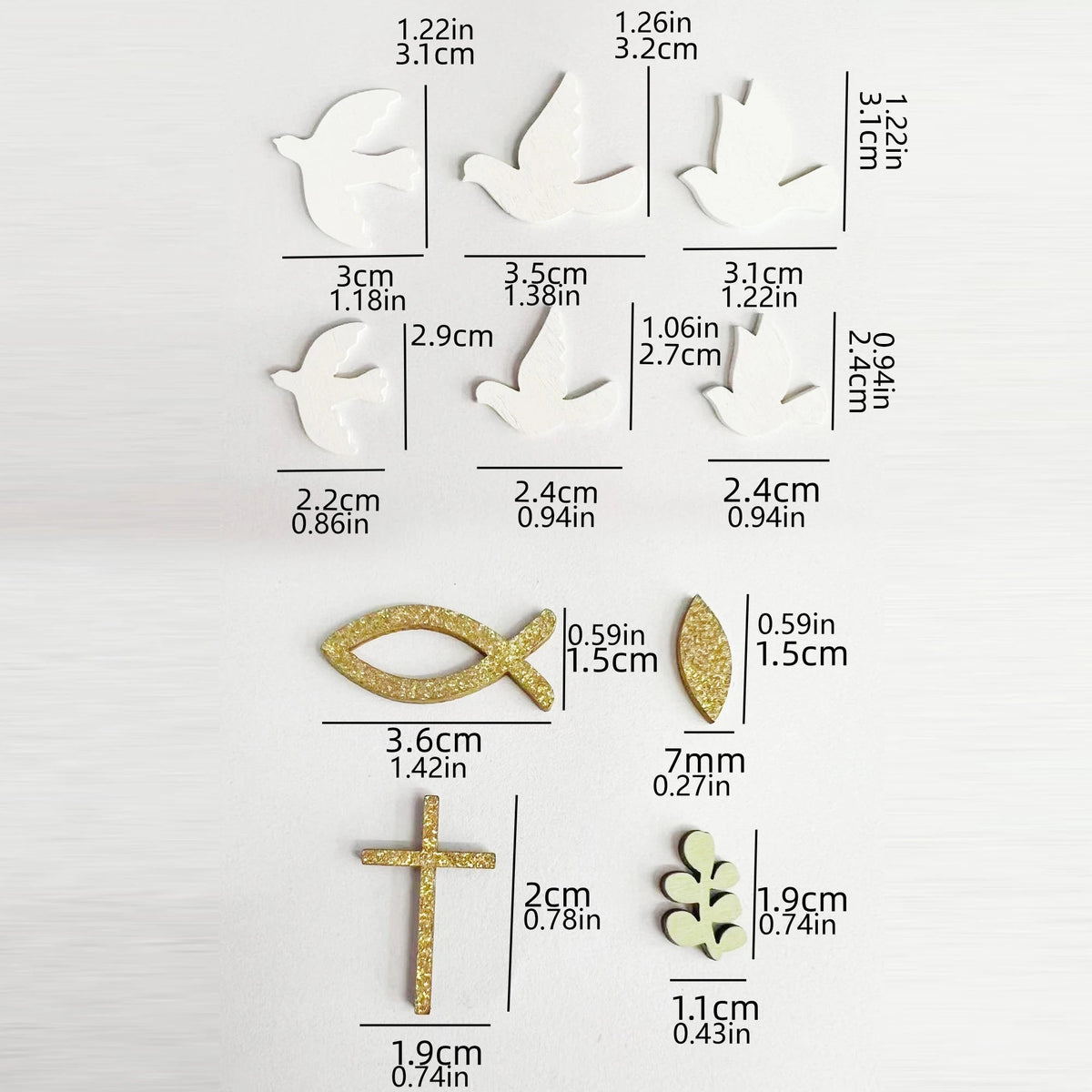 Religious Party Decor Set First Communion Baptism Hanging Swirls & Wooden Confetti Cross Dove Star for Christian Party Supplies Good Vibrations