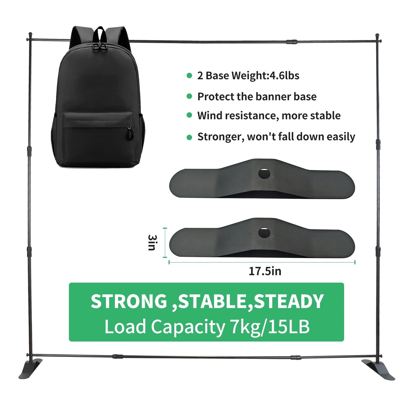 Adjustable Telescopic Backdrop Photography Background Stand Parties and Sessions Heavy Duty Stand Photoshoot Backdrop with Bag