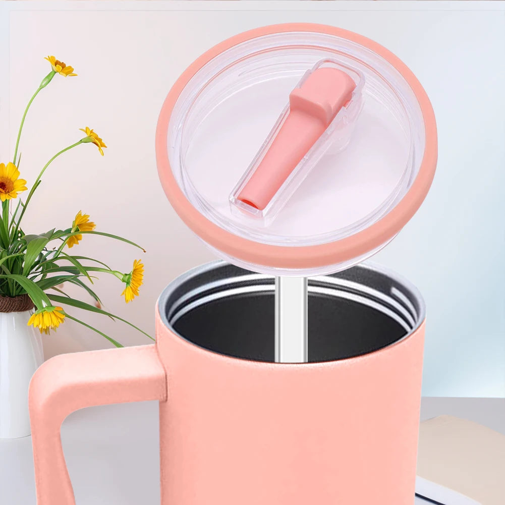 40Oz Tumbler Flip Straw Lid Replacement Spill Proof Resistant Tumbler Lid Reusable Spray Proof Tumbler Cover for stanley Cug Good Vibrations Adult Super Store