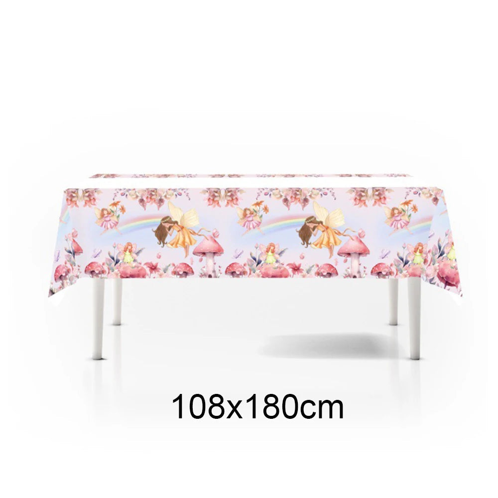 Fairy Party Supplies for Girl Birthday Fairies Enchanted Themed Baby Shower Party Decor Garden Flower Disposable Tableware Decor Good Vibrations