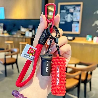 Fitness Keychain,Colorful Gym Bag Charm for Fitness Lovers, Motivational Fitness Gym Key ring,Workout Keychain Gifts Good Vibrations