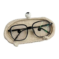 Handmade Crochet Cute Animal Theme Glasses Holder Eyeglass Protective Storage Tray for Home Desk Eyewear Organizers Gift Good Vibrations