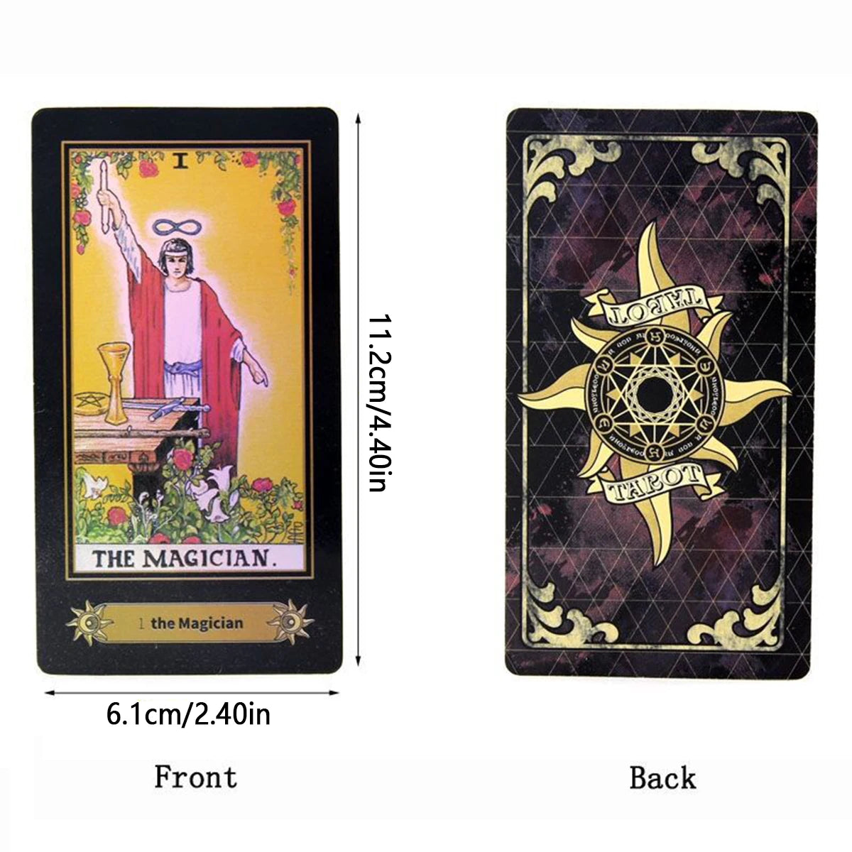 78 Holographic Tarot Cards with Guide Book Waterproof Future Telling Game for Beginners Edition Magician Tarot Deck Board Game Good Vibrations