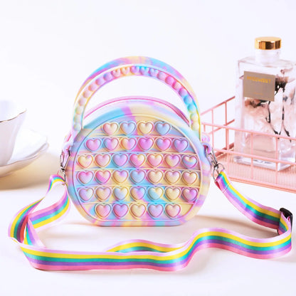Pop Purse Silicone Sensory Push Pop Bubble Bag Crossbody Bag Antistress Toys Reliver Autism Handbag Coin Pouch for Kids Good Vibrations