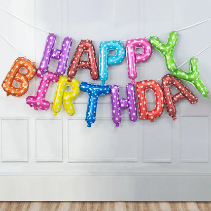 Happy Birthday Balloons Blue Golden Red Pink Black Foil Balloons Boys Girls Birthday Party Decoration Supplies Hanging Decor Good Vibrations