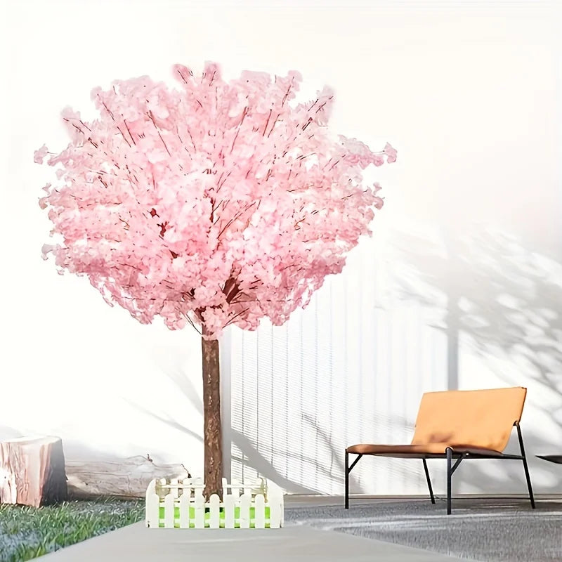Artificial Cherry Trees Indoor Decor: Handmade Natural Fake Cherry Blossom Pink Tree Outdoor For Party Wedding Christmas Good Vibrations