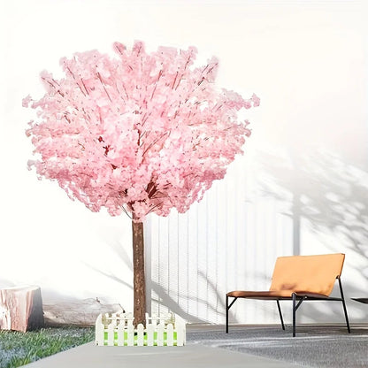 Artificial Cherry Trees Indoor Decor: Handmade Natural Fake Cherry Blossom Pink Tree Outdoor For Party Wedding Christmas Good Vibrations