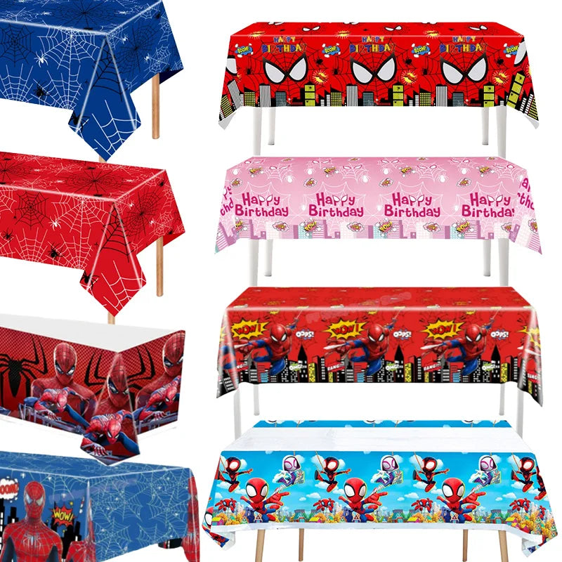 Cartoon Spider Theme Party Decor Tablecloth Party Supplies Table Cover Supers Heros Boys Favor Baby Shower Birthday Party Gifts Good Vibrations