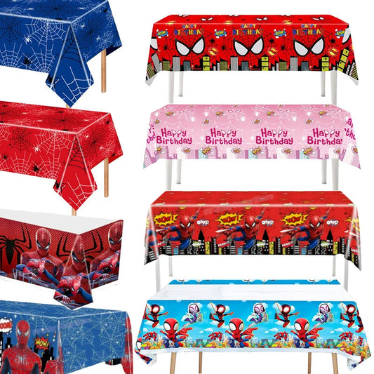 Cartoon Spider Theme Party Decor Tablecloth Party Supplies Table Cover Supers Heros Boys Favor Baby Shower Birthday Party Gifts Good Vibrations