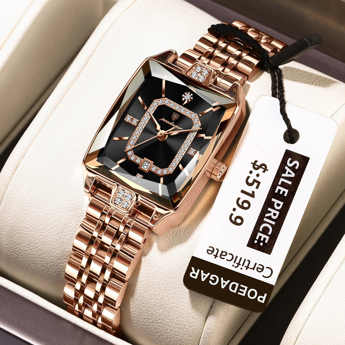 POEDAGAR Luxury Watch For Woman Waterproof Calendar High Quality Ladies Watch Stainless Steel Quartz Women's Watches Elegant+Box Good Vibrations