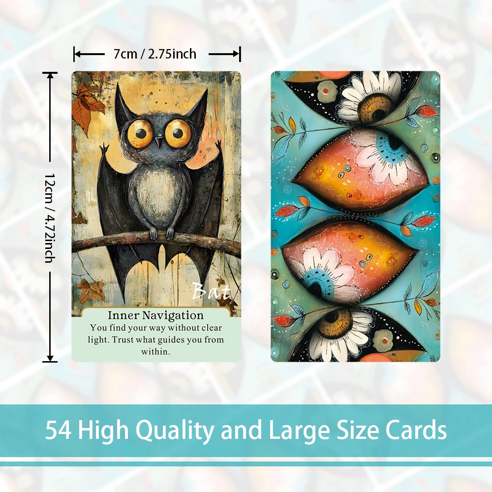 Animal Themed Oracle Card Deck, Quiet Companions Oracle Deck, 54 Cards, Personal Reading, Card Games, 12*7cm, 14+ Good Vibrations