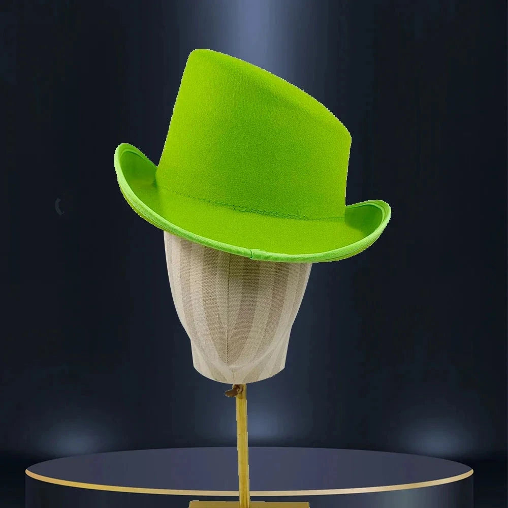 New High Quality Man Fedora Unisex Gentleman Cosplay Derby Bowler Hat British Shape Hat Autumn Magic Hat Feather Accessories Good Vibrations