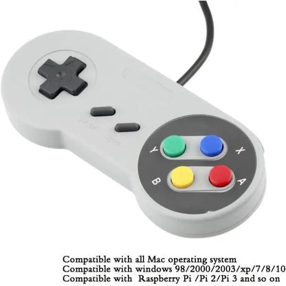 SNES/SFC Classic Controller Wired Gamepad Control 16-bit Retro Entertainment System Video Game Console Gaming Joypad Accessories Good Vibrations