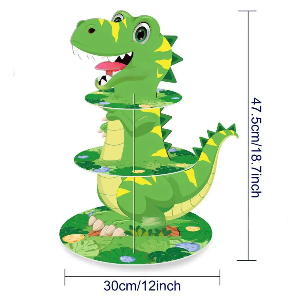 Dinosaur Cupcake Stand Birthday Party Decoration Kids Boy Girl Dino Wedding Birthday Party Supplies Favors Baby Shower Decor Good Vibrations