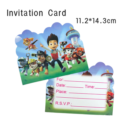 Hello Kitty Birthday Invitation Cards Pokemon Pikachu Invitations PAW Patrol Greetings Card Celebrate Birthday Party Supplies Good Vibrations