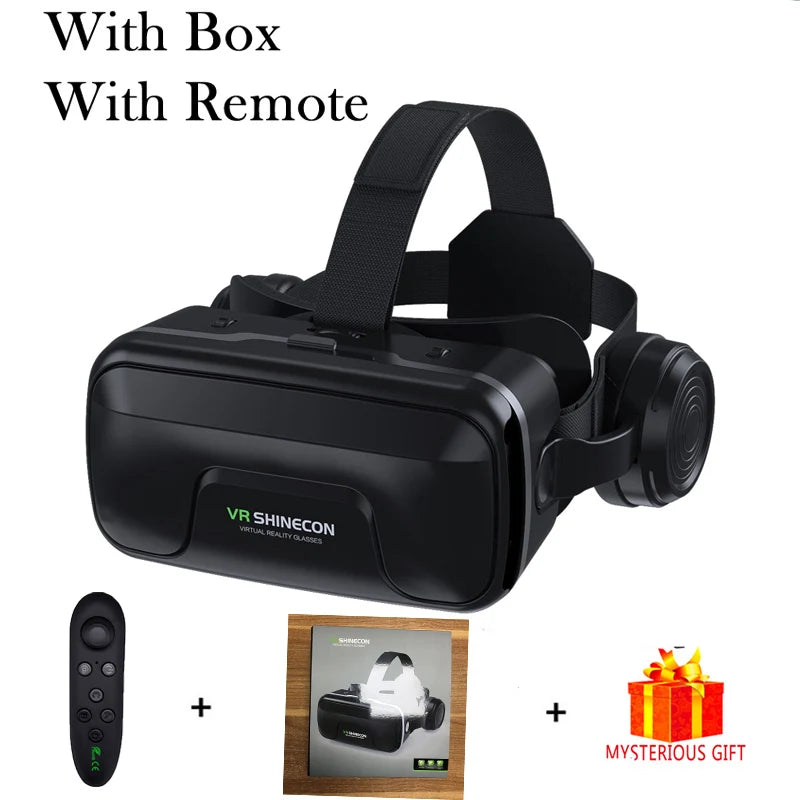 VR Glasses Virtual Reality Headset Viar Devices Helmet 3D Lenses Smart Goggles For Smartphones Phone Mobile Gogle Game Accessory Good Vibrations