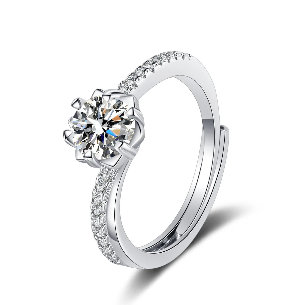 925 Sterling Silver Ring Hot AAA Zircon adjustable Size Engagement Rings For Women Wedding Ring Party Fashion Nice Jewelry Gift Good Vibrations