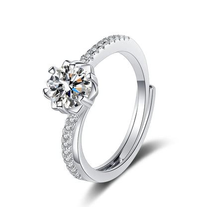 925 Sterling Silver Ring Hot AAA Zircon adjustable Size Engagement Rings For Women Wedding Ring Party Fashion Nice Jewelry Gift Good Vibrations