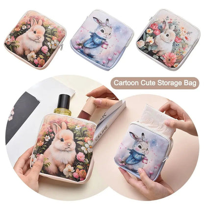 Cute PU Sanitary Pads Bag Large Capacity Multipurpose Coin Purse Cosmetic Bag Good Vibrations