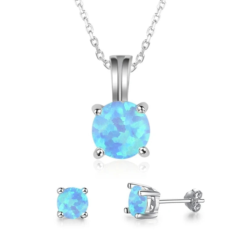 2025 Fashion Jewelry Set For Women Engagement Wedding Accessories Girl Gift Elgant Imitation Opal Necklace and Earrings Good Vibrations Adult Super Store