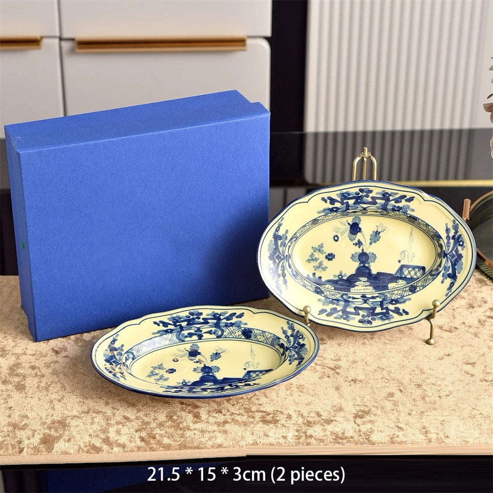 Italian Ceramic Tableware Household Jewelry Box Teapot Sugar Pot Milk Pot Kitchen Supplies Dim Sum Plate Fruit Plate Tableware Good Vibrations