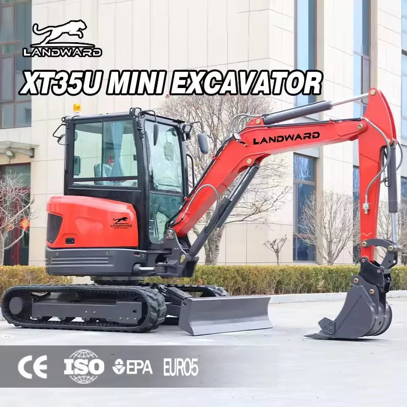 Factory Direct Sales 2.5 Ton Mini Hydraulic Excavator High Quality Digging Machine 3.5 Ton Small Crawler Digger Euro 5 Customize Good Vibrations