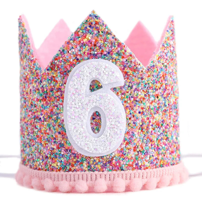 1st Birthday Party Decor Hat Kids 1 2 3 Year Happy Birthday Boy Girl Crown Hat First Happy Birthday Party Baby Shower Decoration Good Vibrations