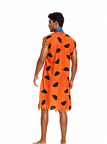 Purim Carnival Party Halloween Costumes Adult Man Primitive Savages Costume Men Fred Flintstones Stone Age Cosplay Good Vibrations