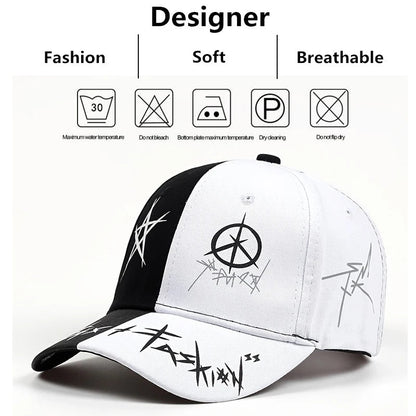 Unisex Letter Pattern Printing Snapback Baseball Caps Spring and Autumn Outdoor Adjustable Casual Hats Sunscreen Hat Good Vibrations